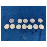 11 U.S. Silver Half Dollars (1944, 1952, 1964, and