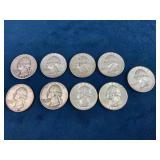 8 90% Silver Washington Quarters (1952-1964)