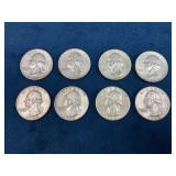 1963 and 1964 Washington Quarters Set (8 Coins)