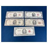 5 United States Currency: $2, $5, and $100 Bills
