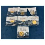 7 Uncirculated 2001-P Sacagawea Dollar Coins in Or