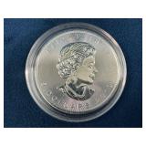 1 Ounce 999 Fine Silver Canadian Maple Leaf Coin,