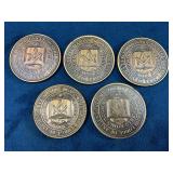 5 South Carolina Masonic Commemorative Coins ï¿½ 250