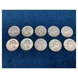 10 90% Silver Washington Quarters (1941-1964)