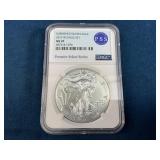 2017-W Burnished Silver Eagle $1 Coin MS70 by NGC