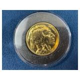 Commemorative Gold-Tone Buffalo Nickel in Protecti