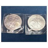 2005 and 2006 American Silver Eagle Coins, 1 oz Ea