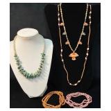 Beaded Necklaces Featuring Gemstone and Shell Moti