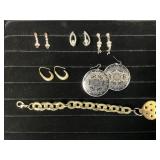 Earrings and Bracelet Featuring Mixed Materials an