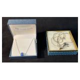 Two Pure Silver-Plated Necklaces With Boxes