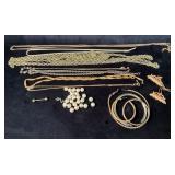 Miscellaneous Gold- and Silver-Tone Jewelry with F