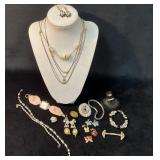 Costume Jewelry Including Necklaces, Earrings, and