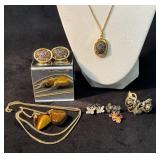 Jewelry Including Sarah Cov, Tiger Eye, and Floral