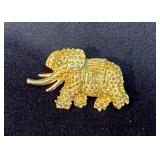 Gold-Tone Elephant Brooch