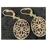 Charleston Gate Oval Dangle Earrings Sterling