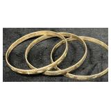 Three Etched Bangle Bracelets