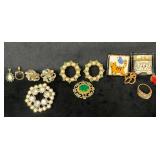 Jewelry Lot Including Pins, Brooches, Pendants, an