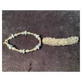 Decorative Metal Barrette and Beaded Bracelet Set