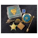 Vintage Pins and Collar Bar Featuring Girl Scouts