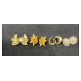 Vintage Clip-On Earrings, Gold-Tone and Silver-Ton