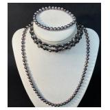 Black Pearl Jewelry Including Necklace, Bracelet,