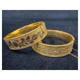 Gold-Filled Bangle Bracelets, One With Clasp Repai
