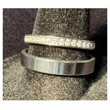 Diamond Ring Size 7 Paired With Metal Ring Size 9