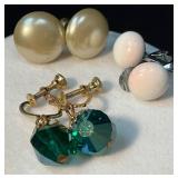 Three Pairs of Screw-Back Earrings in Assorted Mat