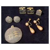 Damascene Pendant with Matching Earring Set, and F