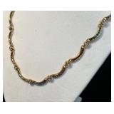 Gold Plated Necklace with Multicolored Stones and