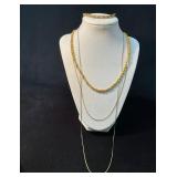 Gold-Tone Necklaces and Bracelet with Rope and Thi