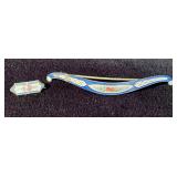 Sterling Silver and Enamel Pins with Floral Motif