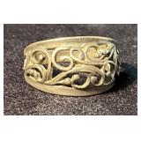 Sterling Silver Filigree Ring, Size 7.5, 3.9g
