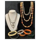 Costume Jewelry Lot With Necklaces and Bracelets