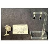 Sterling Silver South Carolina Palmetto Pin and On