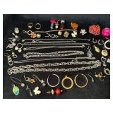 Costume Jewelry, Chains, Earrings, Rings, and Broo