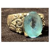 Sterling Silver Size 6.5 Ring with Blue Topaz and