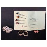 Costume Jewelry Collection With Earrings and Hatpi