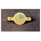 Gold-Toned Circular Tie Clip with Textured Design