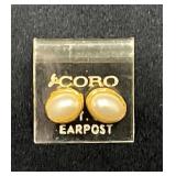 Coro 14K Gold-Filled Pearl Earrings