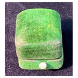 Green Velvet Ring Box by E.G. Crawford Jeweler of