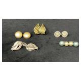 Four Pairs of Clip-On Earrings in Mixed Metals and