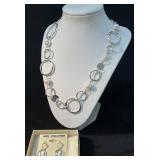 Hope Collection Necklace and Earring Set with Silv