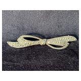 Sterling Silver Bow Brooch with Marcasite Detailin
