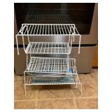 Three-Tier White Wire Kitchen Organizer Rack