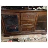 Wooden Cabinet With Integrated Stereo Equipment