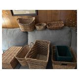 Woven and Plastic Baskets in Various Sizes