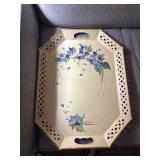 Nashco Products Hand-Painted Metal Tray with Flora