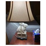 Rabbit-Themed Table Lamp with Fabric Shade and Cra