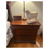 2-Drawer Wooden Side Table With Brass Handles